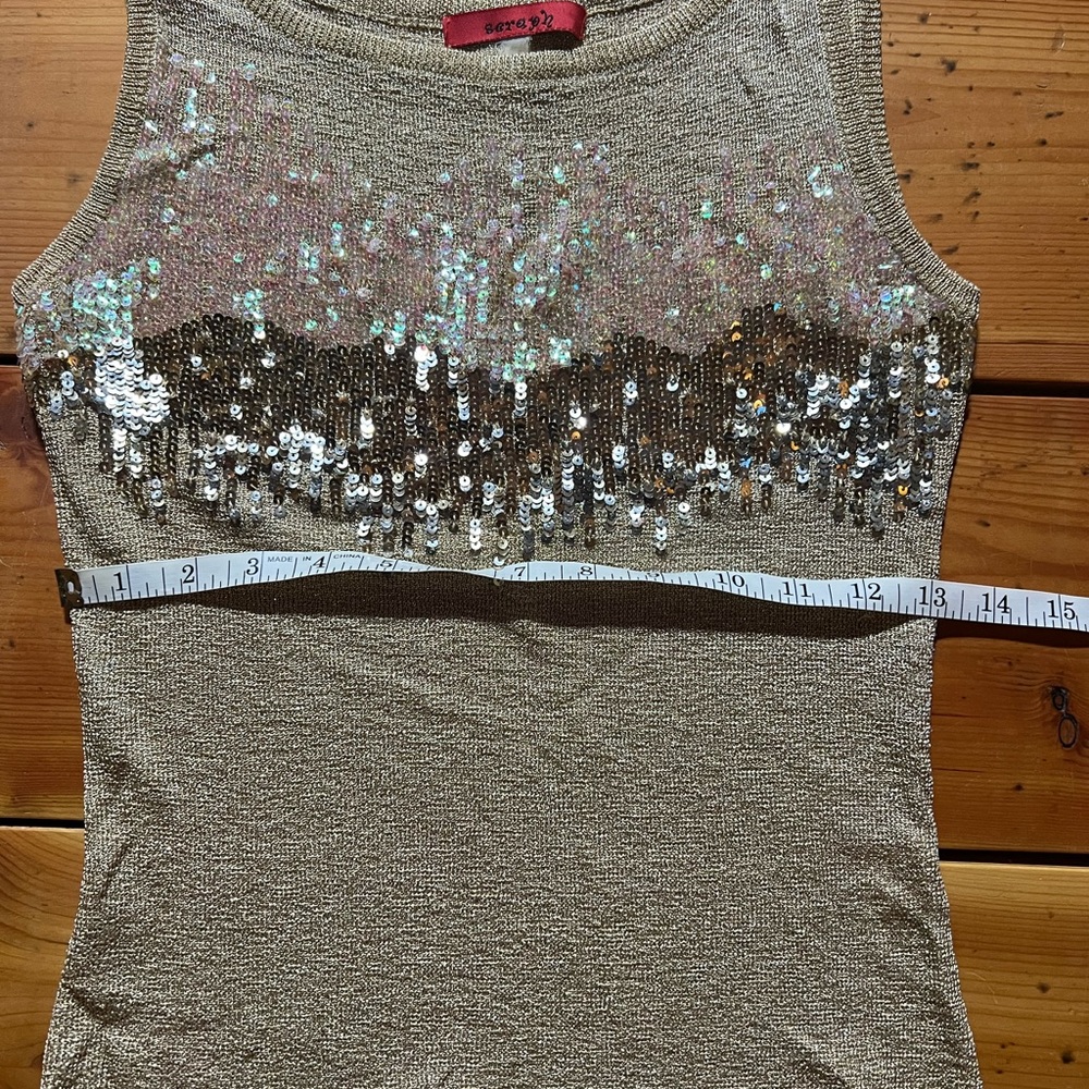 Sequin gold tank top size small.